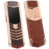 Телефон Vertu Signature S Design Red Gold Brown Leather 